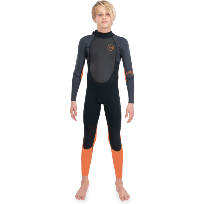 Гидрокостюм детский DAKINE KID'S QUANTUM BACK ZIP FULL SUIT 3/2mm F/L Black/Orange, размер 9 DK22K22QBZFL (0604565597977)