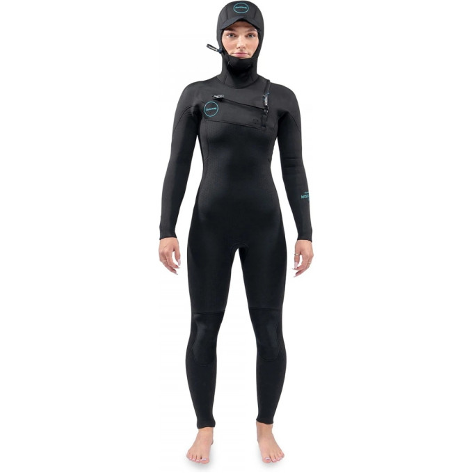 Гидрокостюм женский DAKINE WOMENS MISSION CHEST ZIP HOODED 6/5/4mm BLACK, 12 DK21W654HMZ (0604565452177)