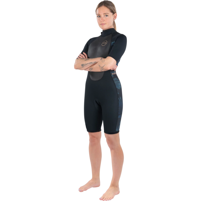 Гидрокостюм женский DAKINE WOMEN'S QUANTUM BACK ZIP SHORTY 2/2mm F/L Black/Grey, размер 10 DK22W22QSBZFL (0604565597731)