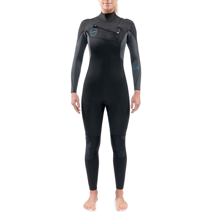 Гидрокостюм женский DAKINE WOMEN'S QUANTUM CHEST ZIP FULL SUIT 3/2mm Black/Grey Размер 12 DK21W32QZ (0604565437303)